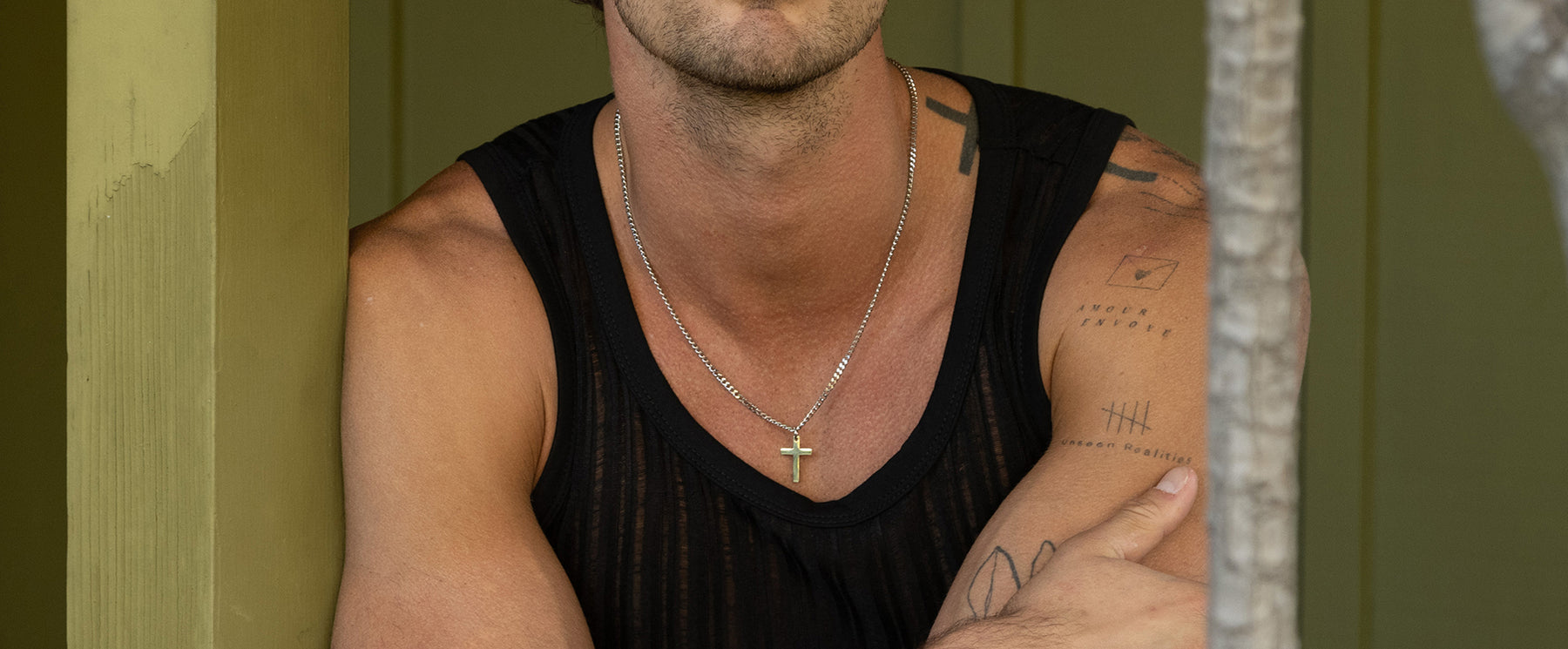 Necklace Spotlight: Small cross on Cuban Chain
