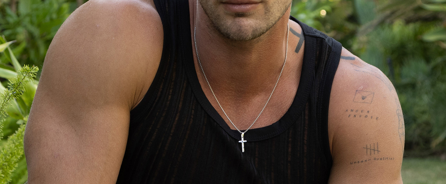 Mini Waterproof Cross Pendant on Round Box Chain