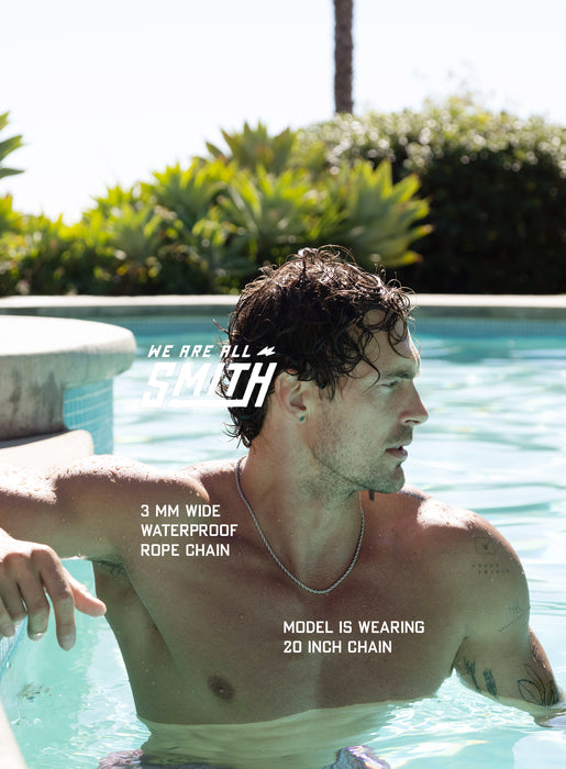 Waterproof Men's Rope Chain 3mm Jewelry WE ARE ALL SMITH: Men's Jewelry & Clothing.