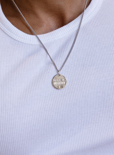 FAITH OF THE UNKNOWN Sterling Silver Round Medal Necklace Necklaces We Are All Smith