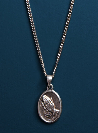 Pray for Us Sterling Silver Medal Necklace for Men Necklaces WE ARE ALL SMITH   