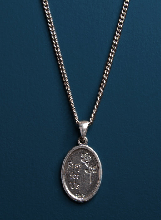 St. Therese Sterling Silver Medal Necklace for Men Necklaces WE ARE ALL SMITH   