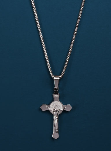 Small Stainless Steel Crucifix Men's Necklace Necklaces WE ARE ALL SMITH
