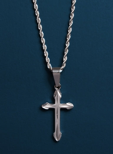Waterproof Silver Cross for Men on Rope Chain Necklaces WE ARE ALL SMITH: Men's Jewelry & Clothing.