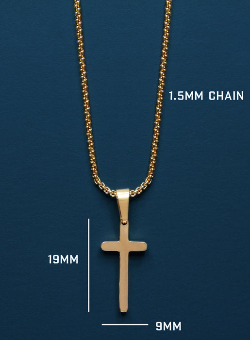 MINI GOLD CROSS NECKLACE FOR MEN Jewelry We Are All Smith   