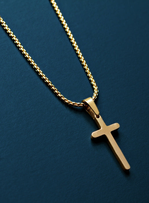 MINI GOLD CROSS NECKLACE FOR MEN Jewelry We Are All Smith