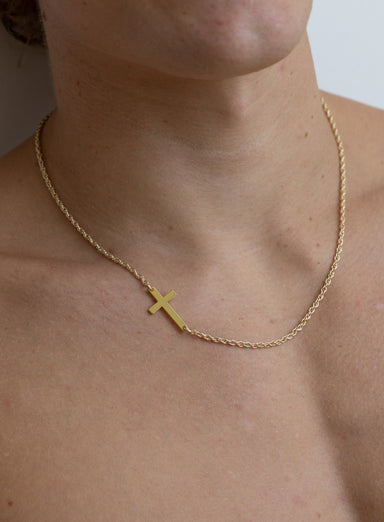 Vermeil / 14K Gold Filled Sideways Cross Necklace for Men Necklaces We Are All Smith