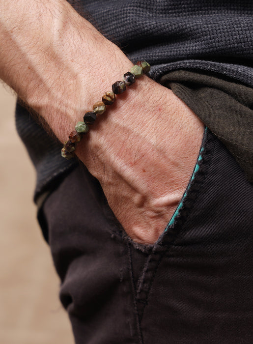African Turquoise and Sterling Silver Bead Bracelet for Men Bracelets WE ARE ALL SMITH: Men's Jewelry & Clothing.