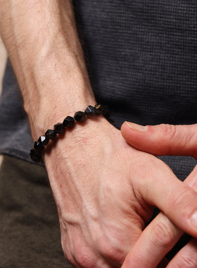 Golden Obsidian and Sterling Silver Bead Bracelet for Men Bracelets WE ARE ALL SMITH: Men's Jewelry & Clothing.