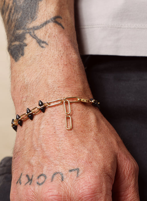 14k Gold Filled and Titanium Adjustable Spike Men's Bracelet Bracelets WE ARE ALL SMITH: Men's Jewelry & Clothing.   