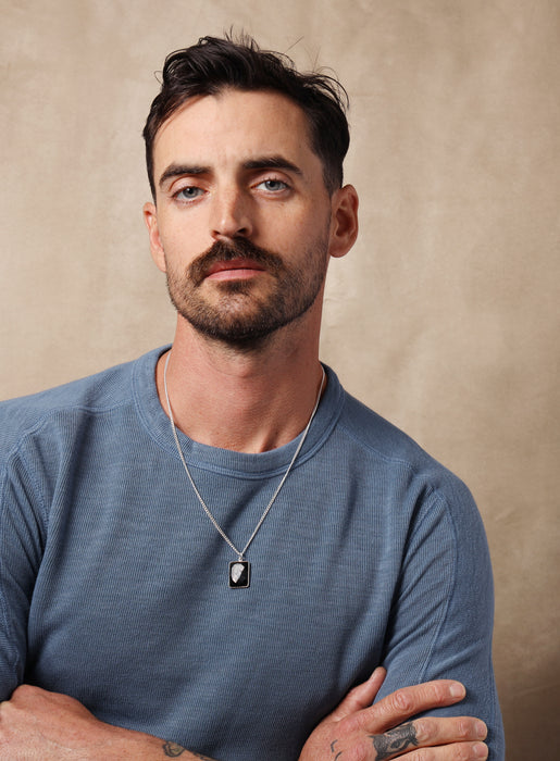 925 Sterling Silver Genuine Black Onyx Pendant Chain Necklace Necklace WE ARE ALL SMITH: Men's Jewelry & Clothing.