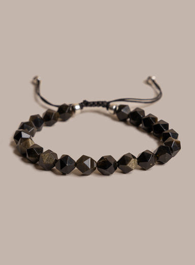 Golden Obsidian and Sterling Silver Bead Bracelet for Men Bracelets WE ARE ALL SMITH: Men's Jewelry & Clothing.