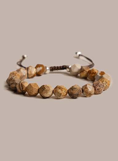 Sterling Silver and Picture Jasper Bead Bracelet for Men Bracelets WE ARE ALL SMITH: Men's Jewelry & Clothing.