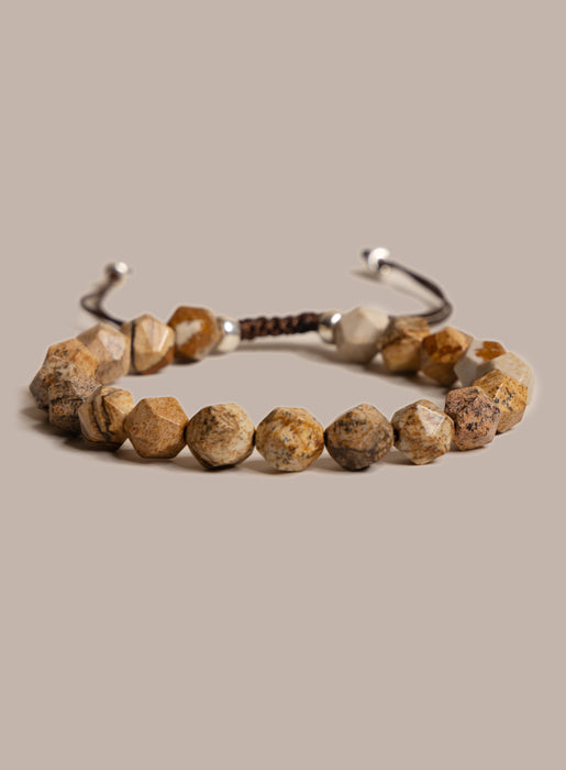 Sterling Silver and Picture Jasper Bead Bracelet for Men Bracelets WE ARE ALL SMITH: Men's Jewelry & Clothing.   