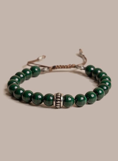 Genuine Malachite and Sterling Silver Men's Bead Bracelet Bracelets WE ARE ALL SMITH: Men's Jewelry & Clothing.   