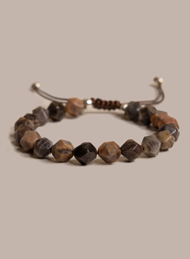 Chocolate Sunstone and Sterling Silver Men's Bead Bracelet Bracelets WE ARE ALL SMITH: Men's Jewelry & Clothing.