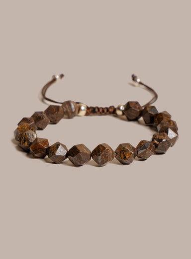 Geometric Bronzite and Sterling Silver Bead Bracelet for Men Bracelets WE ARE ALL SMITH: Men's Jewelry & Clothing.