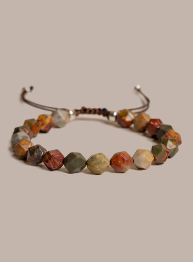 Red Creek Jasper and Sterling Silver Men's Bead Bracelet Bracelets WE ARE ALL SMITH: Men's Jewelry & Clothing.
