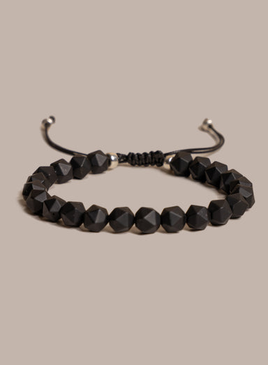 Matte Black Onyx and Sterling Silver Men's Bead Bracelet Bracelets WE ARE ALL SMITH: Men's Jewelry & Clothing.