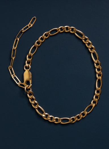 14K Gold Filled Figaro 4.5mm Wide Men's Chain Bracelet Bracelets WE ARE ALL SMITH: Men's Jewelry & Clothing.