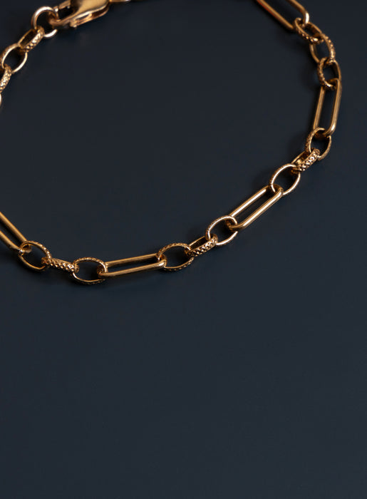 14k Gold Filled Oval Cable Smooth and Textured Chain Bracelet for Men Bracelets WE ARE ALL SMITH: Men's Jewelry & Clothing.
