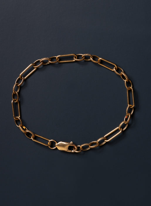14k Gold Filled Oval Cable Smooth and Textured Chain Bracelet for Men Bracelets WE ARE ALL SMITH: Men's Jewelry & Clothing.