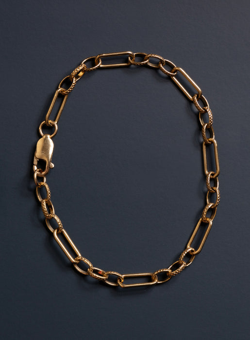 14k Gold Filled Oval Cable Smooth and Textured Chain Bracelet for Men Bracelets WE ARE ALL SMITH: Men's Jewelry & Clothing.