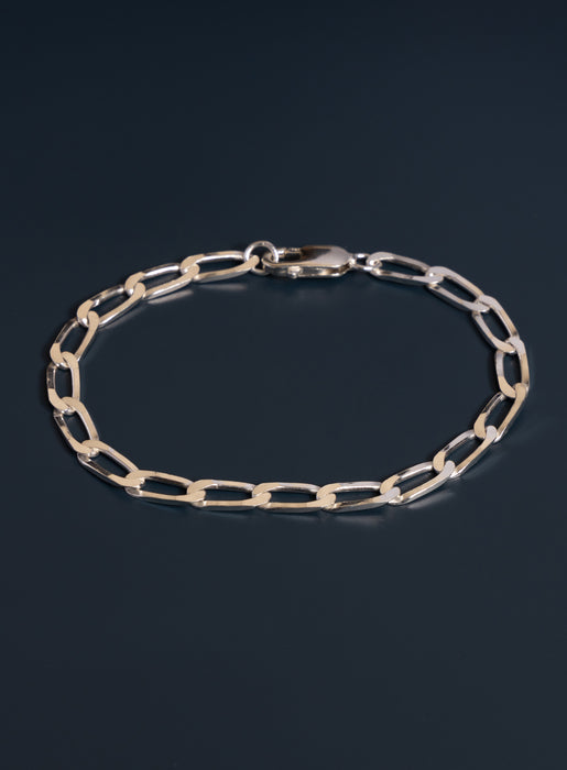 925 Sterling Silver 6mm Elongated Curb Link Men's Chain Bracelet Bracelets WE ARE ALL SMITH: Men's Jewelry & Clothing.   