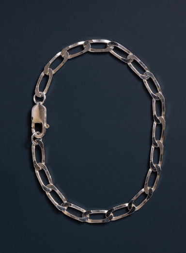 925 Sterling Silver 6mm Elongated Curb Link Men's Chain Bracelet Bracelets WE ARE ALL SMITH: Men's Jewelry & Clothing.