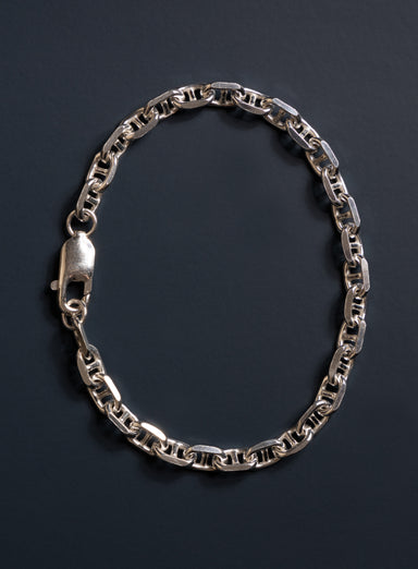 925 Sterling Silver Double Anchor Chain Men's Bracelet Bracelets WE ARE ALL SMITH: Men's Jewelry & Clothing.