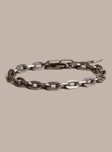 925 Oxidized Sterling Silver Thick Cable Chain Bracelet for Men Bracelets WE ARE ALL SMITH: Men's Jewelry & Clothing.