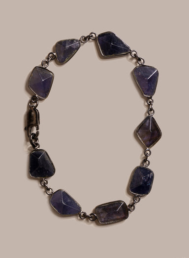 Blue / Purple Iolite Gemstone Bracelet for Man Bracelets WE ARE ALL SMITH: Men's Jewelry & Clothing.