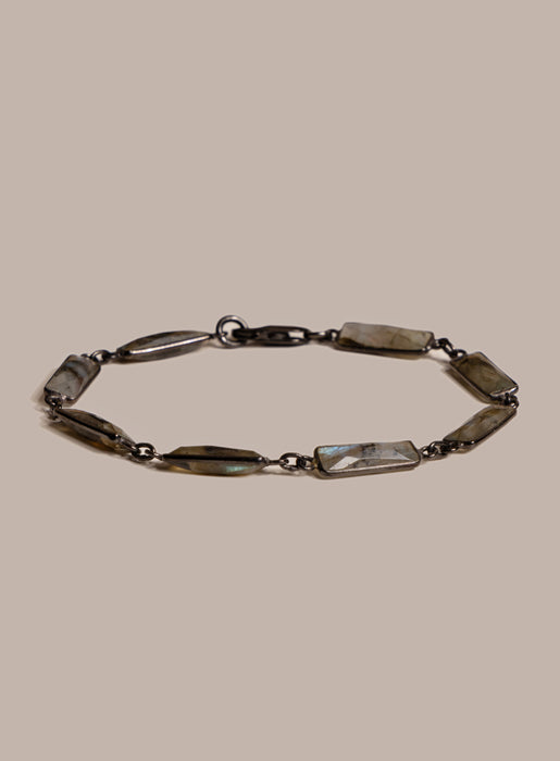 Labradorite Gemstone and Sterling Silver Men's Bracelet Bracelets WE ARE ALL SMITH: Men's Jewelry & Clothing.   