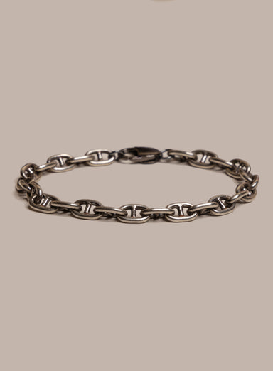 Oxidized 925 Sterling Silver Double Anchor Chain Bracelet for Men Bracelets WE ARE ALL SMITH: Men's Jewelry & Clothing.