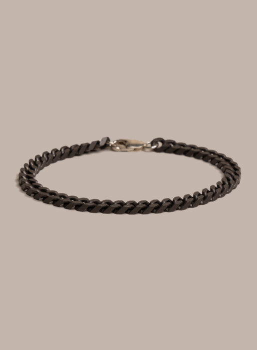 Titanium Coated 925 Sterling Silver Cuban Chain Bracelet for Men Bracelets WE ARE ALL SMITH: Men's Jewelry & Clothing.   