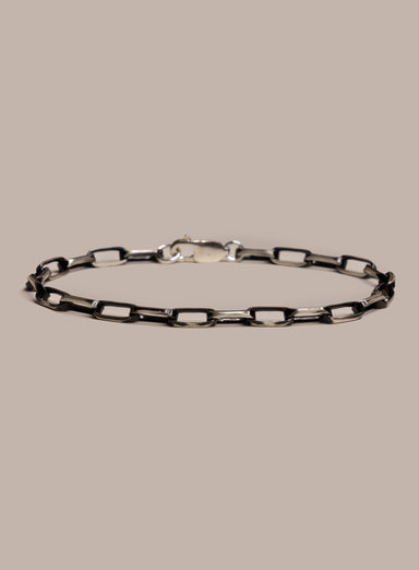 925 Sterling Silver with Black Titanium Combo Chain Bracelet for Men Bracelets WE ARE ALL SMITH: Men's Jewelry & Clothing.   