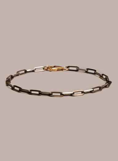 925 Sterling Silver / Chocolate Gold with 14k Gold Filled Clasp Chain Bracelet Bracelets WE ARE ALL SMITH: Men's Jewelry & Clothing.