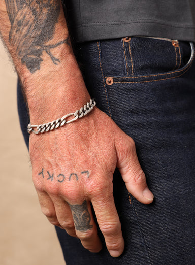 925 Oxidized Sterling Silver Thick Jewelry Bracelet for Man Bracelets WE ARE ALL SMITH: Men's Jewelry & Clothing.   