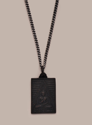 Black Buddha Rectangle Pendant Necklace for Men Jewelry We Are All Smith