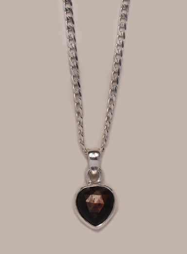 925 Sterling Silver Chocolate Sapphire Pendant on Sterling Cuban Chain Necklaces We Are All Smith