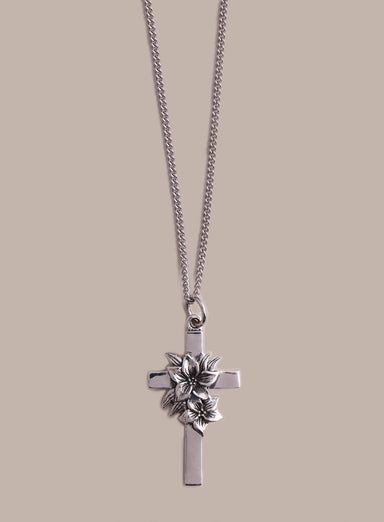 Sterling Silver Small Cross with Flowers Pendant Necklace for Men Jewelry WE ARE ALL SMITH: Men's Jewelry & Clothing.