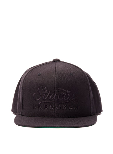 Strict and Unbroken Black on Black Embroidered Hat Hats WE ARE ALL SMITH   