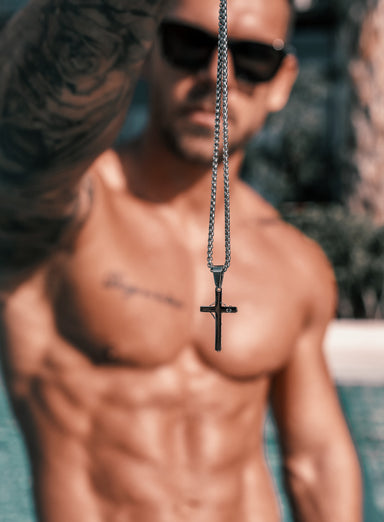 Waterproof Men's Medium Cross Necklace Necklaces WE ARE ALL SMITH: Men's Jewelry & Clothing.