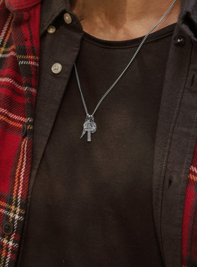 Wing + Cross + Miraculous Medal Necklace for Men Necklaces WE ARE ALL SMITH   