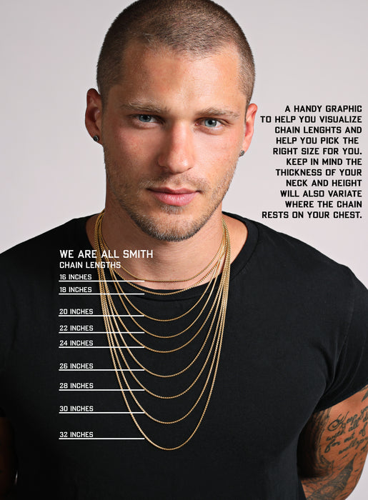 3mm Herringbone Gold Chain Necklace for Men Necklace WE ARE ALL SMITH   