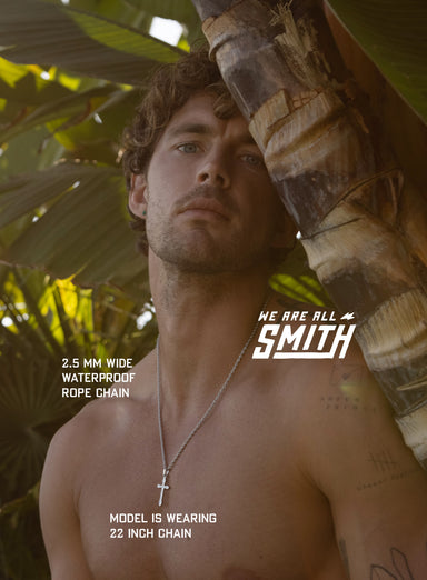 Waterproof Silver Cross for Men on Rope Chain Necklaces WE ARE ALL SMITH: Men's Jewelry & Clothing.