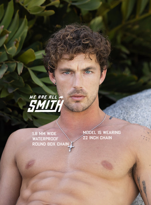 Waterproof Silver Crucifix Necklace Necklaces WE ARE ALL SMITH: Men's Jewelry & Clothing.   