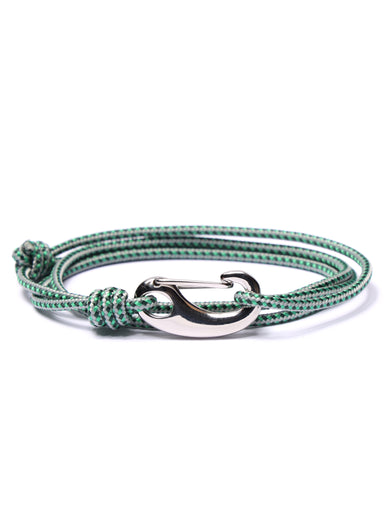 Green + Gray Tactical Cord Bracelet for Men (Silver Clasp - 29S) Bracelets We Are All Smith