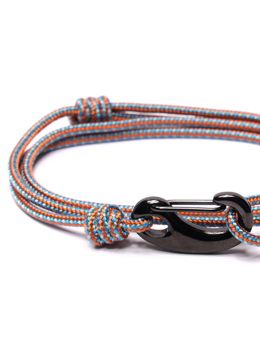 Orange + Blue Tactical Cord Bracelet for Men (Black Clasp - 30K) Bracelets We Are All Smith   