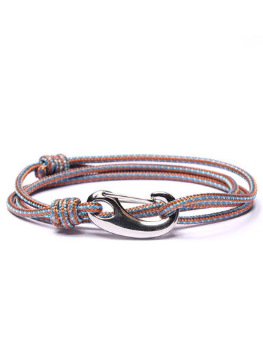 Orange + Blue Tactical Cord Bracelet for Men (Silver Clasp - 30S) Bracelets We Are All Smith